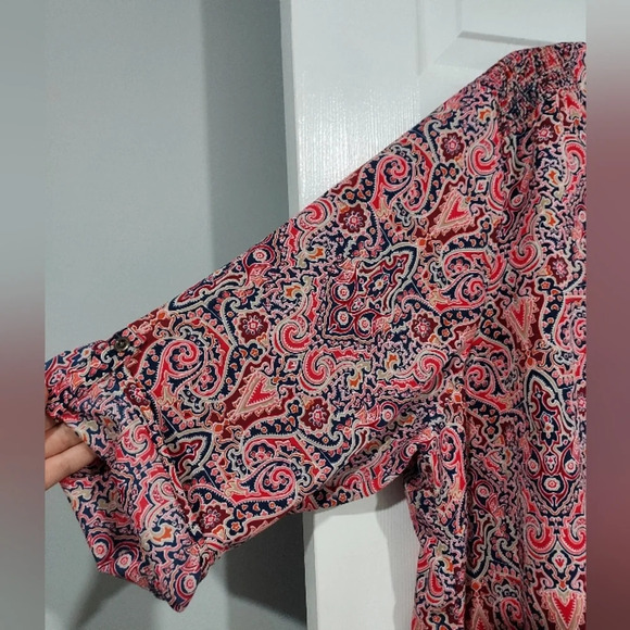 Croft & Barrow Multicolored Paisley Print Blouse Tunic in Size 3X - Picture 5 of 10